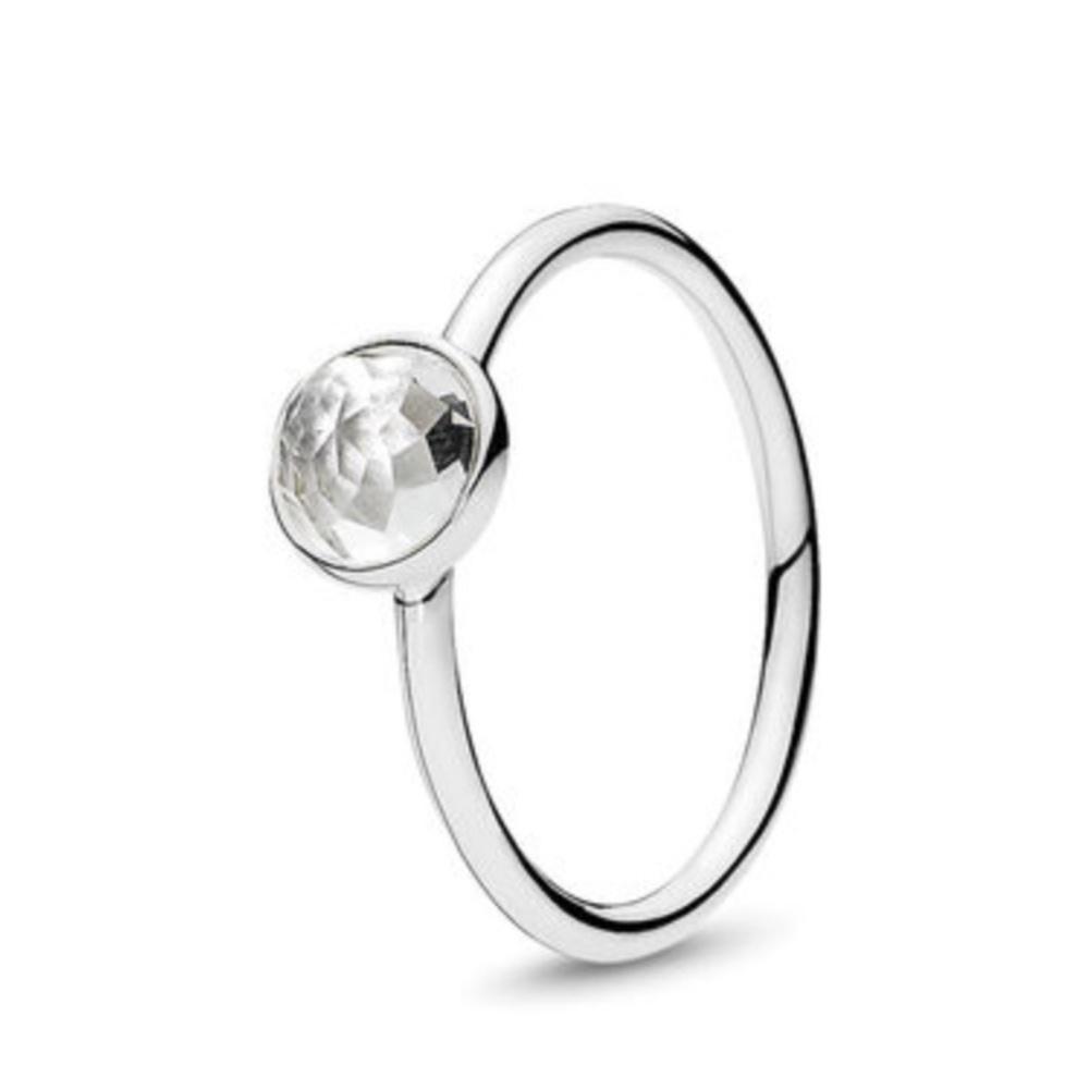 PANDORA DROPLET RING, ROCK CRYSTAL